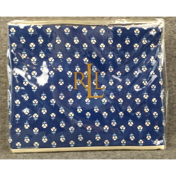 Ralph Lauren Other - Ralph Lauren Cote D'Azur Twin Flat Sheet Indigo Floral Cotton 350TC Italy NEW